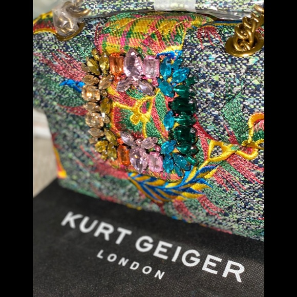 Kurt Geiger London Mayfair Embroidered Tweed Crossbody Bag - Picture 4 of 13